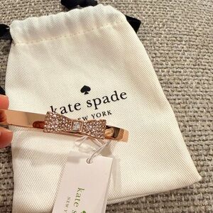 kate spade rose gold-tone crystal ready set bow bangle
